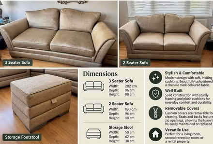 Photo of free Sofa set (3+2 seater and storage footstool) (Brunswick Park N14) #1