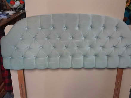 Photo of free pale green velvet headboard (Redditch B98) #2