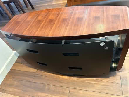 Photo of free Wooden TV Stand with Glass Shelves (Harrow, HA3) #1
