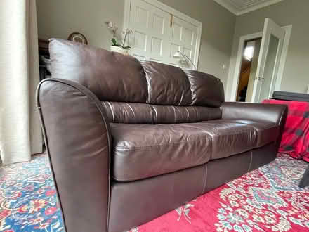 Photo of free 3 Seater leather sofa bed (Fairmilehead EH10) #1