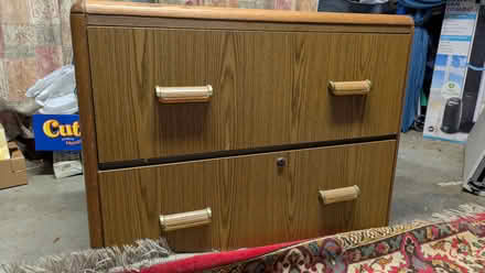 Photo of free Solid wood 2 drawer cabinet (Torrance) #1