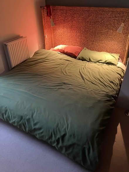 Photo of free King size Ikea white bed with lattice headboard (Seven Dials BN1) #1