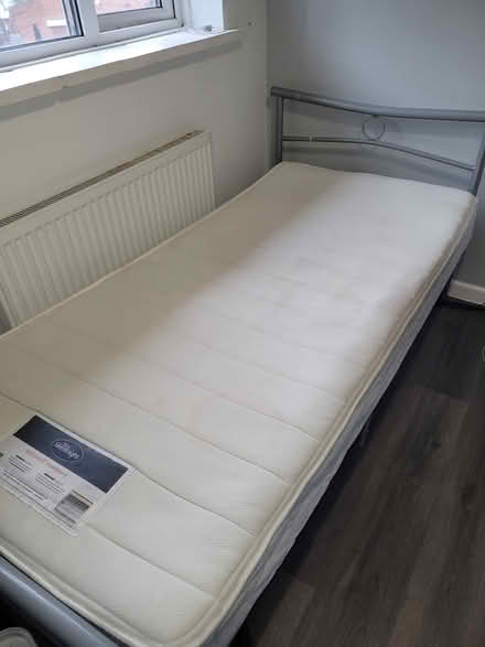 Photo of free Single metal bed frame and mattress (Bn265lx) #1