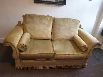 Photo of free Vintage gold velvet sofa bed (Hoyland S74) #1