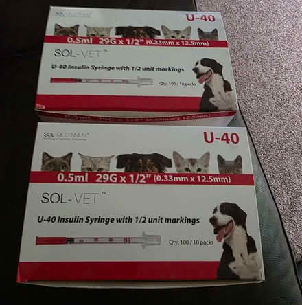 Photo of free 2 boxes of 100 pet insulin syringes (Clive Vale TN35) #1