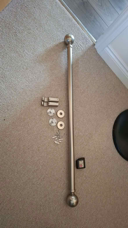 Photo of free Short thick curtain pole with fixings. (Alderton GL20) #2