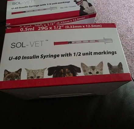 Photo of free 2 boxes of 100 pet insulin syringes (Clive Vale TN35) #3