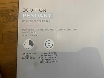 Photo of free Chrome pendant light fitting. (Hornchurch RM11) #2