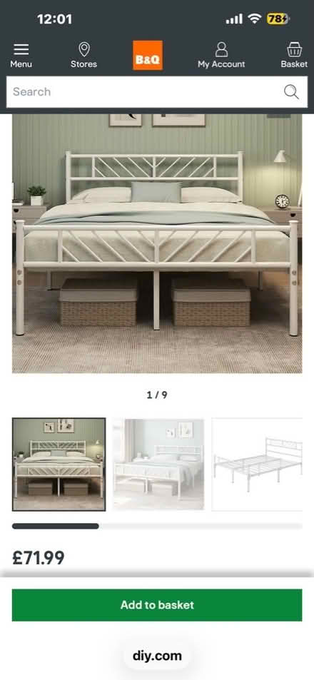 Photo of free King sized metal bed frame (Westcliff-on-sea SS0) #1
