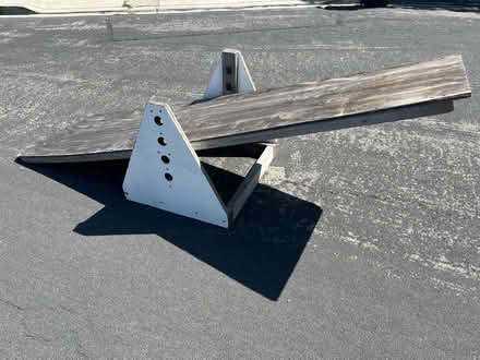 Photo of free wooden seesaw for bikes (Lawrence/ El Camino Real) #2