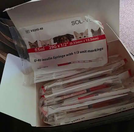 Photo of free 2 boxes of 100 pet insulin syringes (Clive Vale TN35) #2