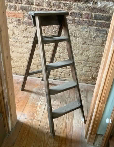Photo of free Vintage wooden stepladder - quite old (Hastings TN35) #1