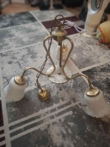 Photo of free 3 Light Brass Ceiling Light (Fenlake MK42) #1