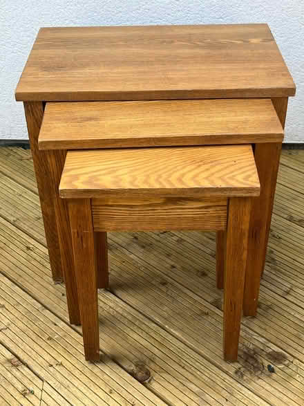 Photo of free Teak nest of three tables (Harold Wood RM3) #1