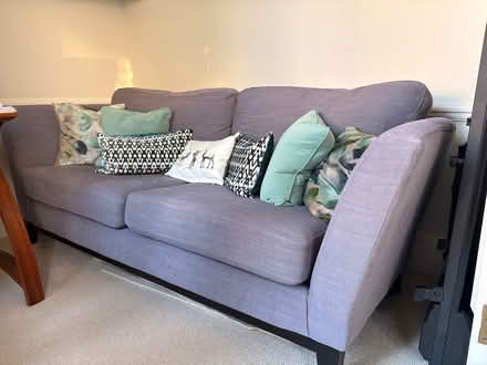 Photo of free 3 seater blue sofa (Olympia W14) #2