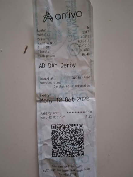 Photo of free All day bus pass,ariva (Littleover DE23) #1