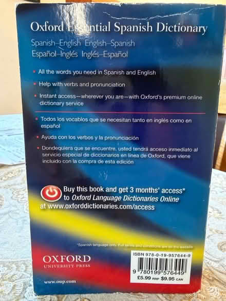 Photo of free Oxford Softback Spanish dictionary (Broadway Terrace Rockridge) #2