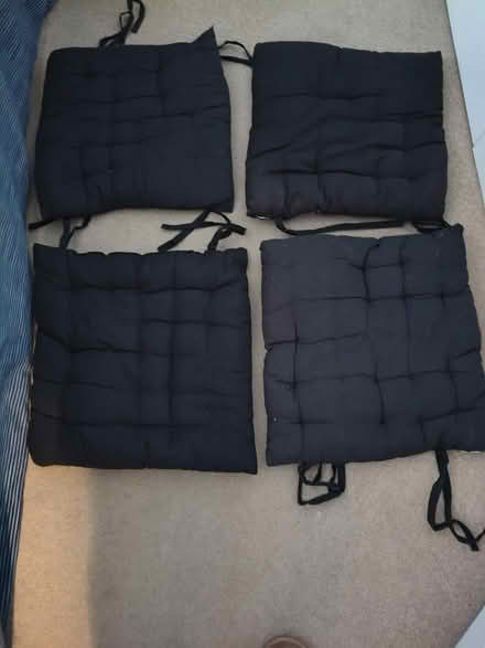 Photo of free 4 black tie cushions (Ifton Heath SY11) #1
