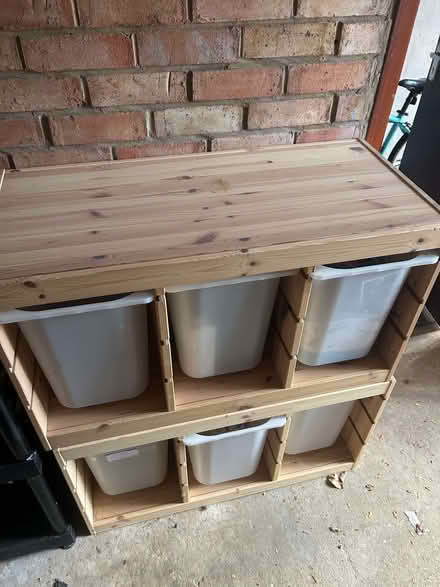 Photo of free Two Wooden Storage Units with Plastic Drawers (East Pit CB1) #1