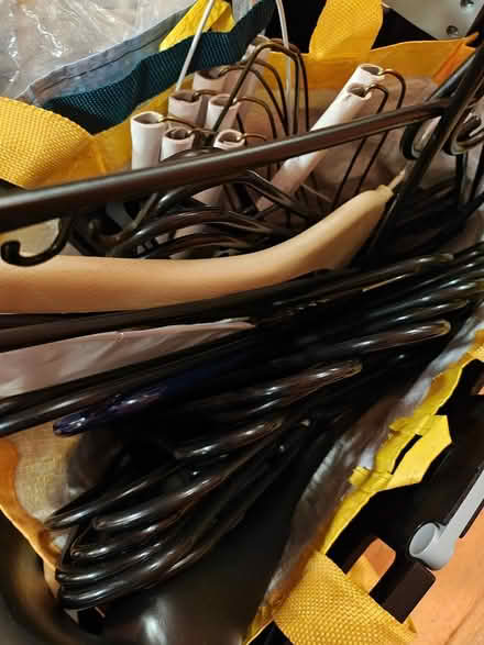 Photo of free 30 black plastic hangers plus other (Hamilton Heights) #2