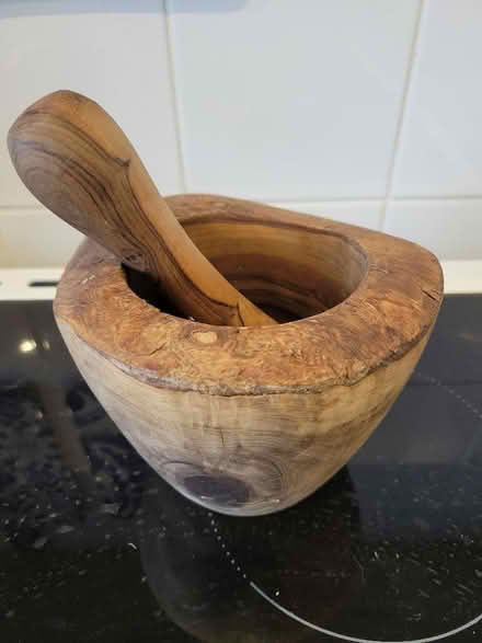 Photo of free Olive wood pestle & mortar (Lostock Hall PR1) #2
