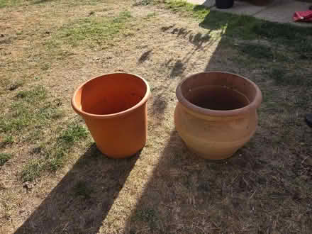 Photo of free Two plastic flowerpots approx 12" (30cm) diameter (Fleetville AL1) #1