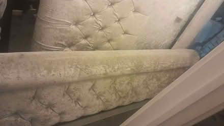 Photo of free Superking silver/grey plush velvet bedframe (Wylde Green B24) #2