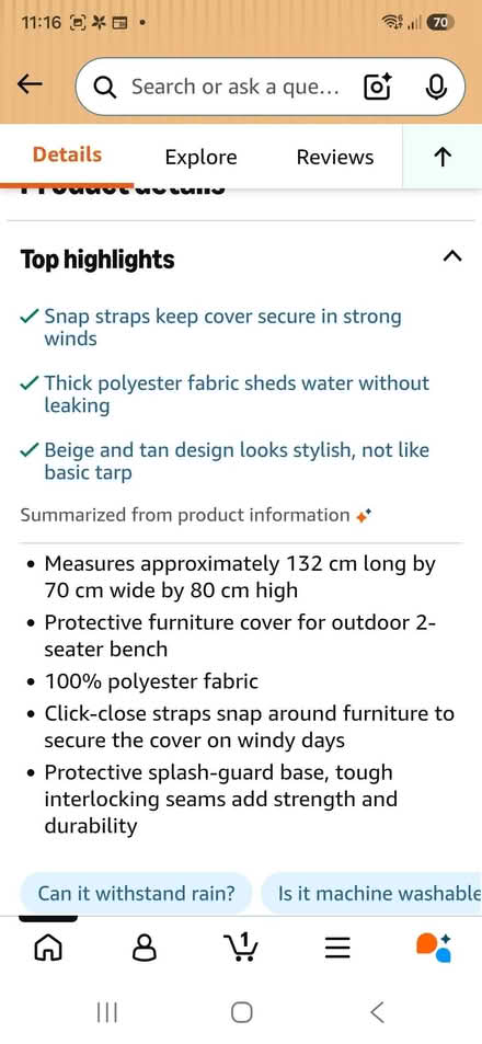 Photo of free 2 seater bench cover (West Totton SO40) #2