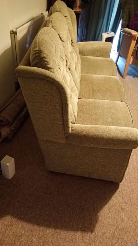 Photo of free Green three seater settee (Sutton SM2) #1