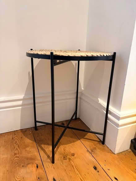 Photo of free Black and wicker side table (Cheshunt EN8 8) #2