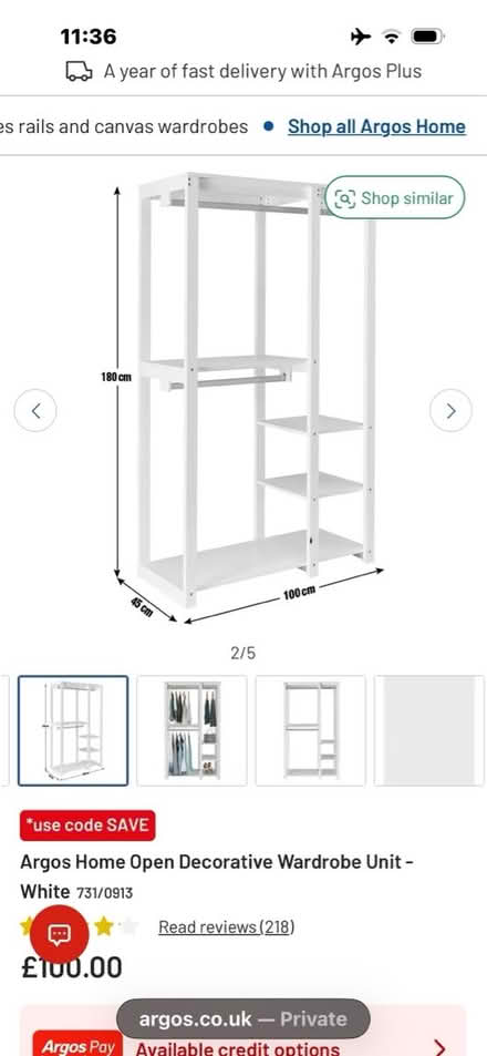 Photo of free Argos open wardrobe (Nottingham) #2