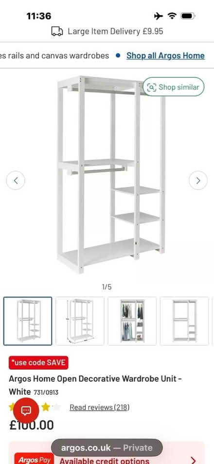 Photo of free Argos open wardrobe (Nottingham) #1