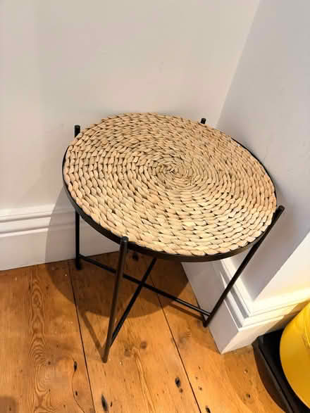 Photo of free Black and wicker side table (Cheshunt EN8 8) #1