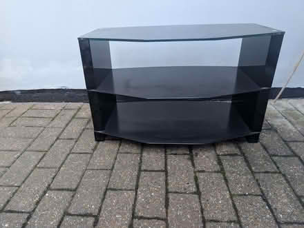 Photo of free 3 Tier black glass TV stand (Old Town TN40) #1