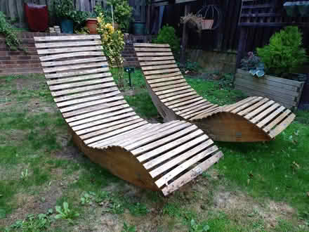 Photo of free 2 garden wooden chairs (Grove Park Chiswick W4) #1