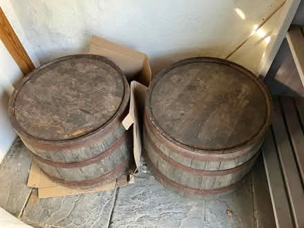 Photo of free OAK HALF-BARRELS (pair) (Aldershot) #2