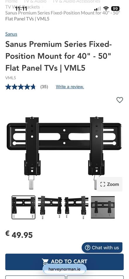 Photo of free SANUS VML5 fixed TV mount (40-50”) (Firhouse) #2