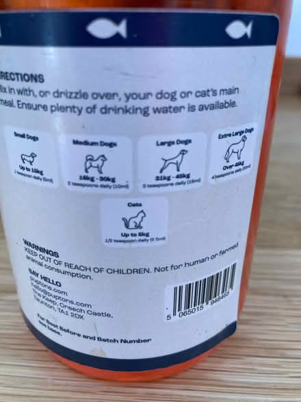 Photo of free Salmon oil for dogs and cats (Uley GL11) #3