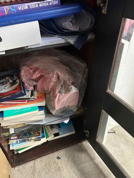 Photo of free Brown/ glass cabinet on castors (Hemel HP2) #2
