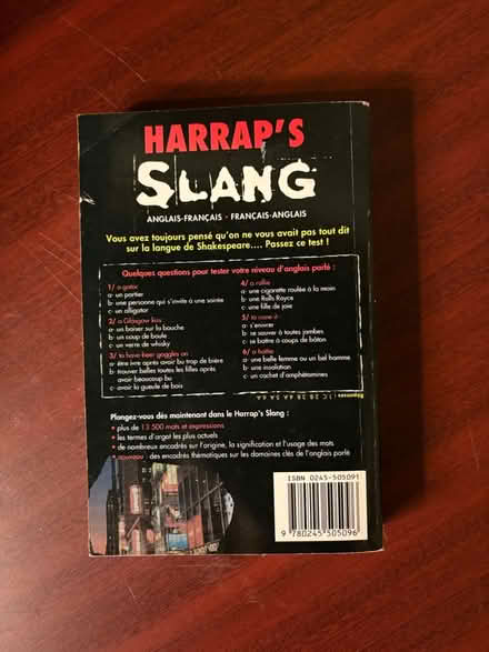 Photo of free Harrapβs French Slang book (Wetherby LS22) #2