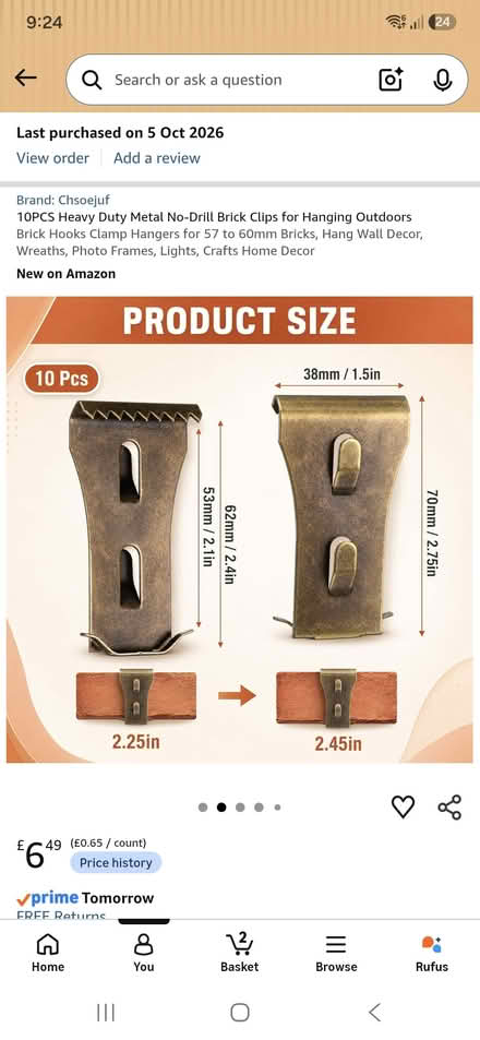 Photo of free 10PCS Metal No-Drill Brick Clips (Hertford SG14) #3