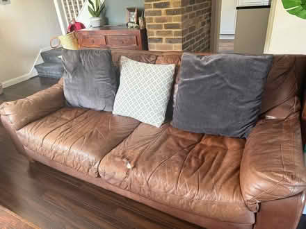 Photo of free Leather sofas (New Mill HP23) #2