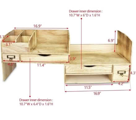Photo of free Extendable Wooden Desktop Organizer (Woodley Park) #3
