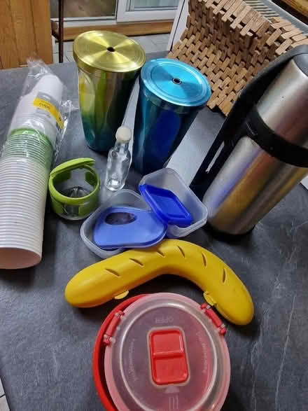 Photo of free Really useful - flask, travel soup cup, plastic cups etc (Linden GL1) #1
