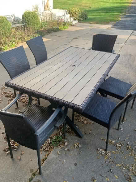 Photo of free Patio Table + 6 Chairs (On Rock River, off Rt 14) #1