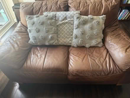 Photo of free Leather sofas (New Mill HP23) #1