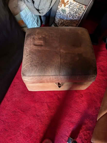 Photo of free Brown leather large two seat sofa (Goffs Oak EN7) #3