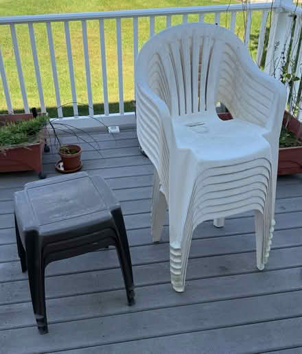 Photo of free Hard plastic tables & chairs (Essex) #1