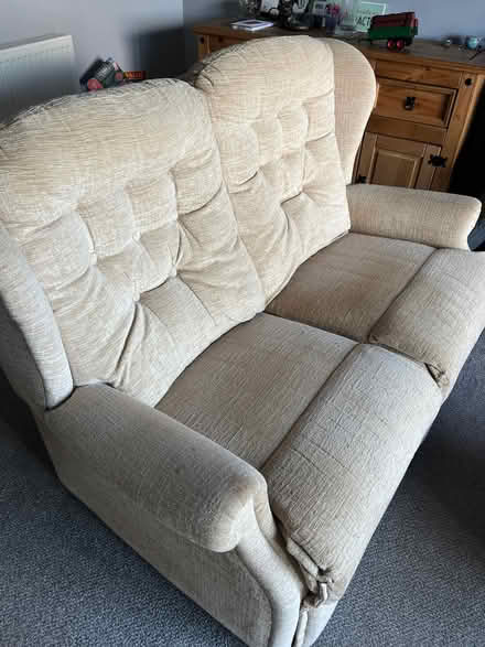 Photo of free Cream 2 seater sofa (Edginswell TQ2) #2