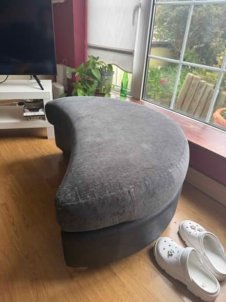 Photo of free Half moon poof x2 grey/blue (Harstown) #1